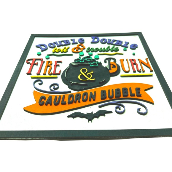 Double Double Toil & Trouble Wall Sign - Picture 4 of 6